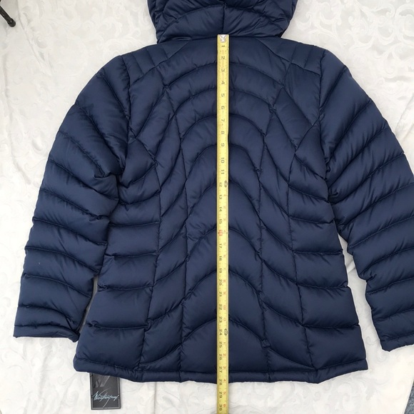 NEW Down Winter coat by Weather Proof( Large)blue -grey with hood - Picture 10 of 10
